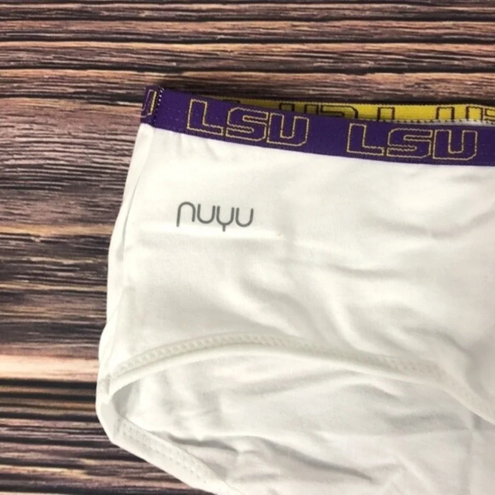 NUYU LSU Tigers Louisiana State University White Purple Boyshort Underwear Small